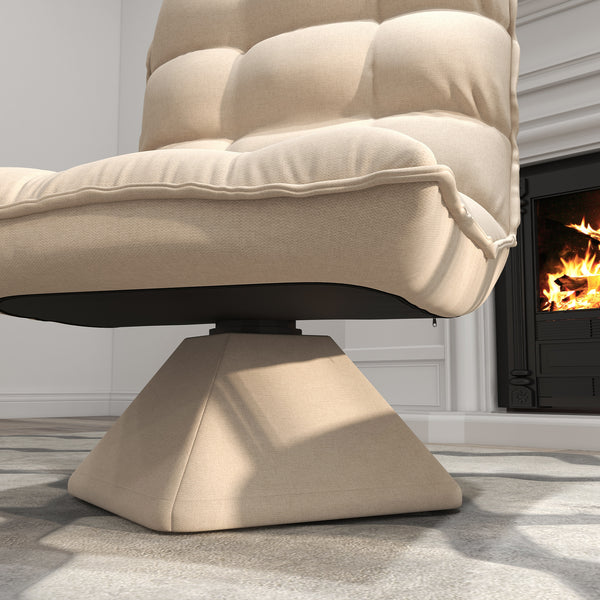 Relaxsessel drehbar in Leinenoptik für Wohnzimmer beige