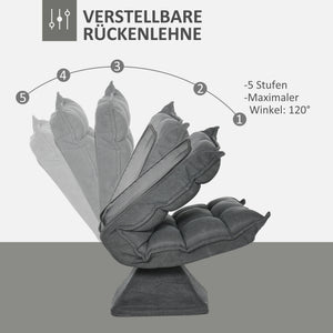 Relaxsessel Lesesessel drehbar in Leinenoptik grau