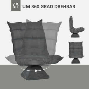 Relaxsessel Lesesessel drehbar in Leinenoptik grau