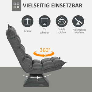 Relaxsessel Lesesessel drehbar in Leinenoptik grau