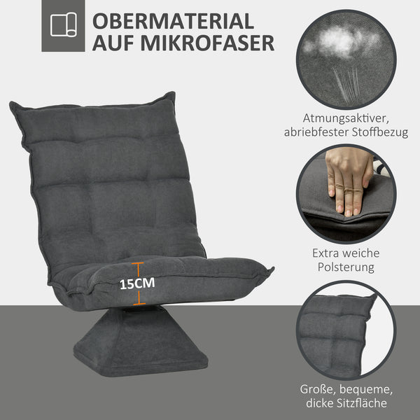 Relaxsessel Lesesessel drehbar in Leinenoptik grau