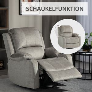Relaxsessel mit Liegefunktion und Fussstütze bis 150kg braun