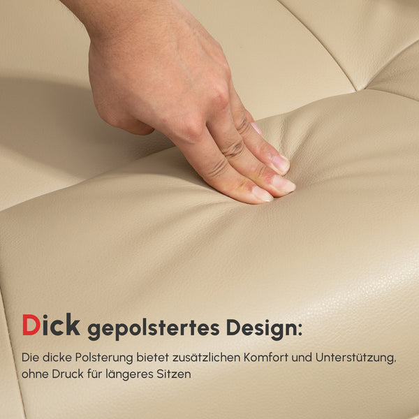 Relaxsessel verstellbar mit Liegefunktion bis 120kg Kunstleder creme
