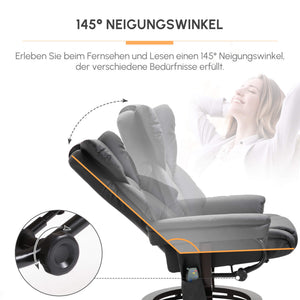 Relaxsessel mit Massagefunktion Fusshocker Liegefunktion Kunstleder