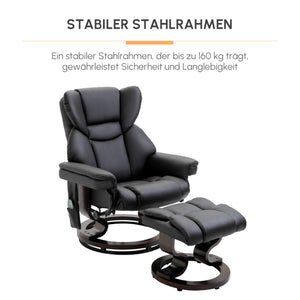 Relaxsessel mit Massagefunktion Fusshocker Liegefunktion Kunstleder