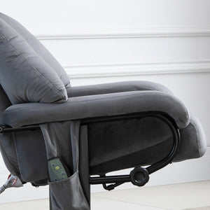 Relaxsessel mit Massagefunktion und Hocker für Wohnzimmer grau