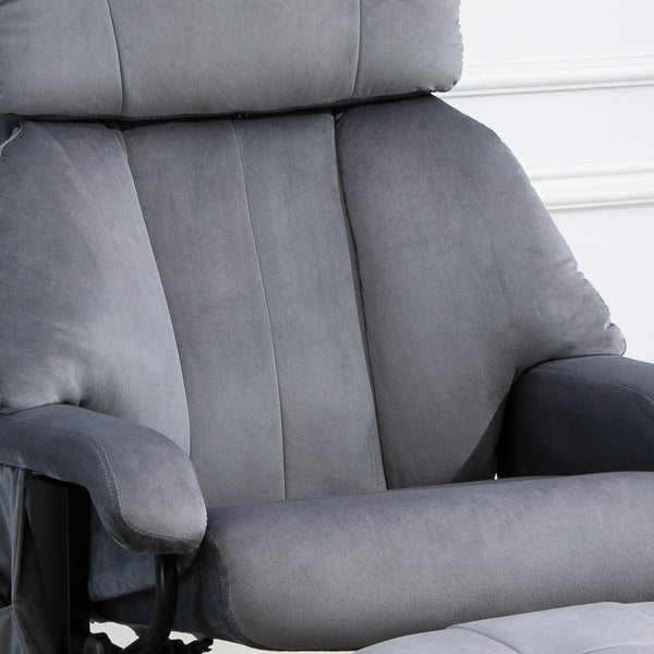 Relaxsessel mit Massagefunktion und Hocker für Wohnzimmer grau