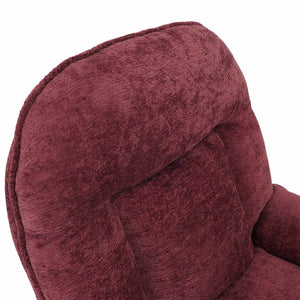 Relaxsessel mit Hocker Fernsehsessel Nosagfederung drehbar Chenille beere