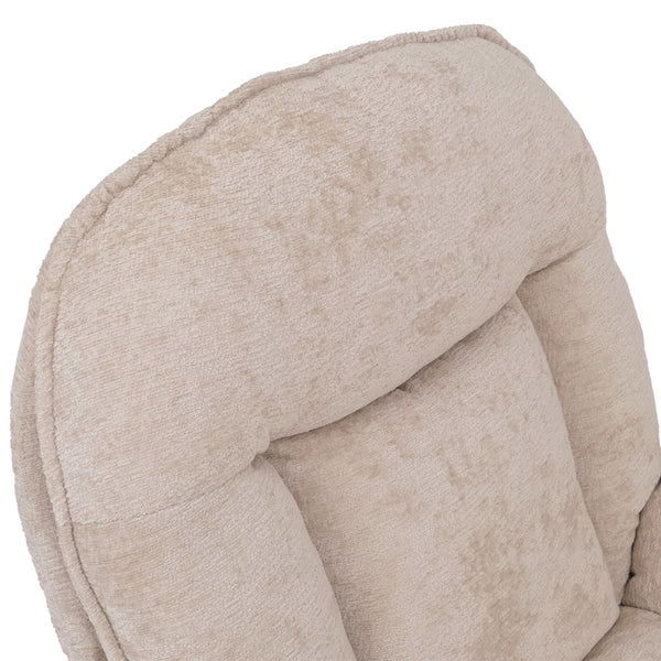 Relaxsessel mit Hocker Fernsehsessel Nosagfederung drehbar Chenille creme