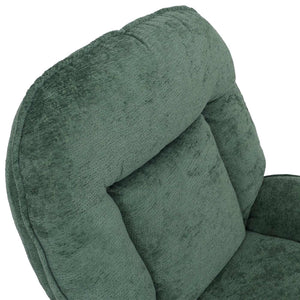 Relaxsessel mit Hocker Fernsehsessel Nosagfederung drehbar Chenille grün