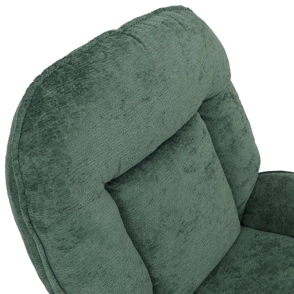 Relaxsessel mit Hocker Fernsehsessel Nosagfederung drehbar Chenille grün