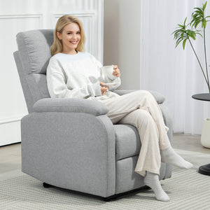 Relaxsessel mit verstellbarer Rückenlehne und Fussstütze grau