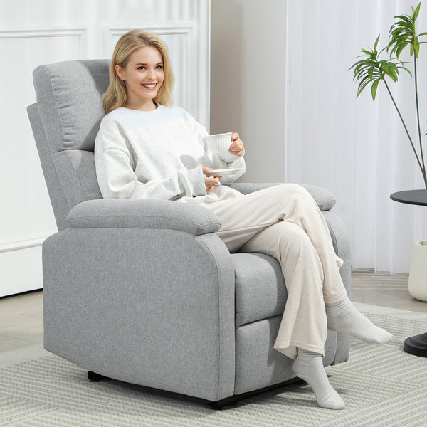 Relaxsessel mit verstellbarer Rückenlehne und Fussstütze grau