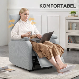 Relaxsessel mit verstellbarer Rückenlehne und Fussstütze grau