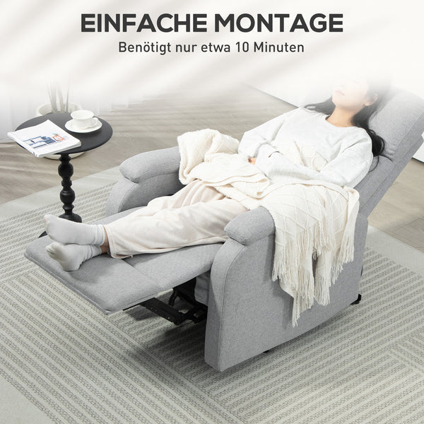 Relaxsessel mit verstellbarer Rückenlehne und Fussstütze grau