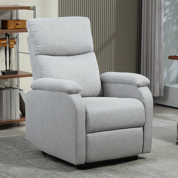 Relaxsessel mit verstellbarer Rückenlehne und Fussstütze grau