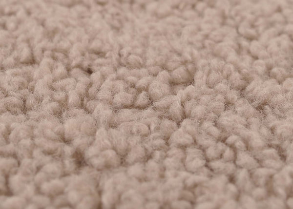 Relaxsessel Schaukelstuhl mit Hocker Bouclé Öko-Tex braun dunkles Gestell