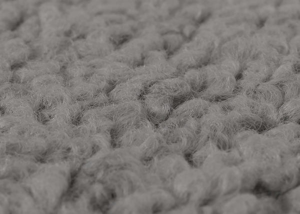 Relaxsessel Schaukelstuhl mit Hocker Bouclé Öko-Tex grau dunkles Gestell