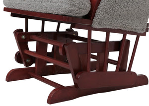 Relaxsessel Schaukelstuhl mit Hocker Bouclé Öko-Tex grau dunkles Gestell