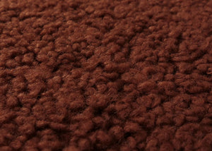 Relaxsessel Schaukelstuhl mit Hocker Bouclé Öko-Tex rostbraun dunkles Gestell