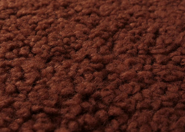 Relaxsessel Schaukelstuhl mit Hocker Bouclé Öko-Tex rostbraun dunkles Gestell
