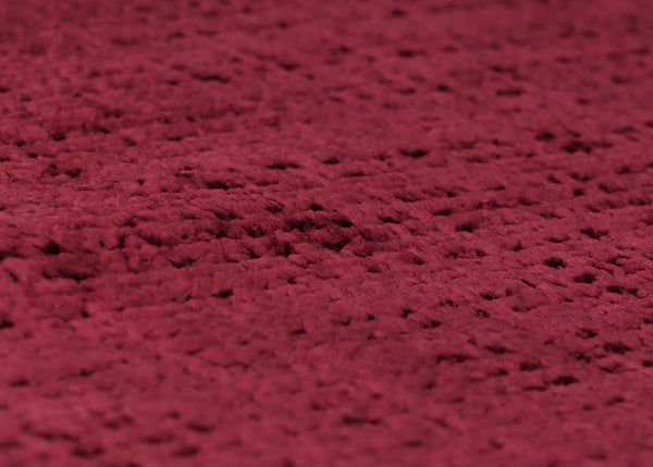 Relaxsessel Schaukelstuhl mit Hocker Chenille Öko-Tex bordeaux dunkles Gestell