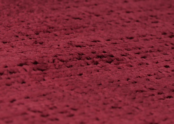 Relaxsessel Schaukelstuhl mit Hocker Chenille Öko-Tex bordeaux weisses Gestell
