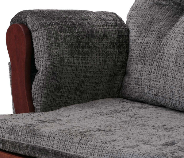 Relaxsessel Schaukelstuhl mit Hocker Chenille Öko-Tex dunkelgrau dunkles Gestell