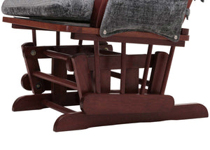 Relaxsessel Schaukelstuhl mit Hocker Chenille Öko-Tex dunkelgrau dunkles Gestell