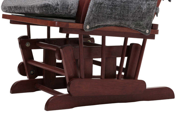 Relaxsessel Schaukelstuhl mit Hocker Chenille Öko-Tex dunkelgrau dunkles Gestell