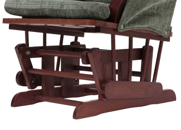 Relaxsessel Schaukelstuhl mit Hocker Chenille Öko-Tex grün dunkles Gestell