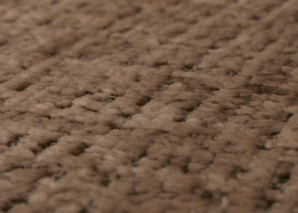 Relaxsessel Schaukelstuhl mit Hocker Chenille Öko-Tex hellbraun weisses Gestell