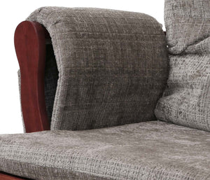 Relaxsessel Schaukelstuhl mit Hocker Chenille Öko-Tex hellgrau dunkles Gestell