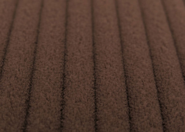 Relaxsessel Schaukelstuhl mit Hocker Cord Öko-Tex braun weisses Gestell