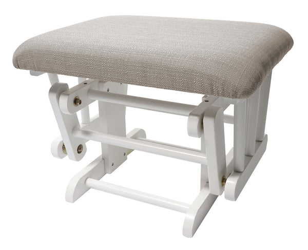 Relaxsessel Schaukelstuhl mit Hocker Stoff creme weisses Gestell