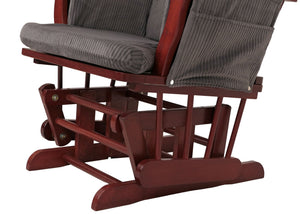 Relaxsessel Schaukelstuhl Schwingstuhl mit Hocker Cord Öko-Tex dunkelgrau Gestell dunkel