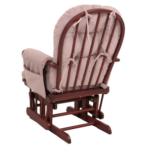 Relaxsessel Schaukelstuhl Schwingstuhl mit Hocker Cord Öko-Tex rosa Gestell dunkel