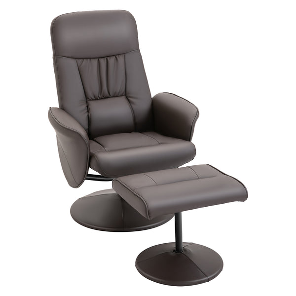 Relaxsessel Set mit Fusshocker höhenverstellbar neigbar braun