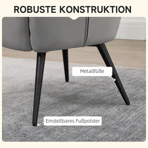 Relaxsessel Set mit Fusshocker belastbar bis 120kg grau