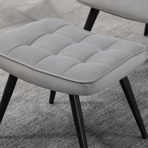 Relaxsessel Set mit Fusshocker belastbar bis 120kg grau