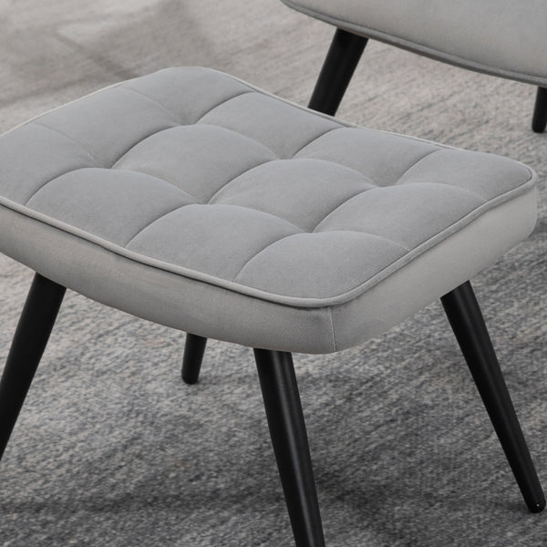 Relaxsessel Set mit Fusshocker belastbar bis 120kg grau