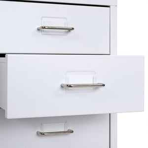 Rollcontainer Boston 5 Schubladen Stahlschrank 69x28x44cm Weiss