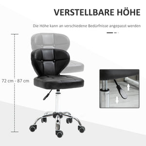 Rolling stool set of 2, height adjustable, dark grey