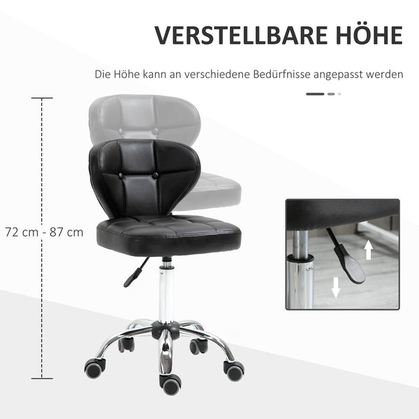 Rolling stool set of 2, height adjustable, dark grey