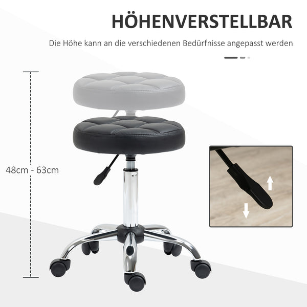 Rollhocker 2er-Set mit Rädern höhenverstellbar
