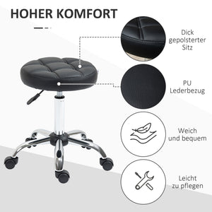 Rollhocker 2er-Set mit Rädern höhenverstellbar