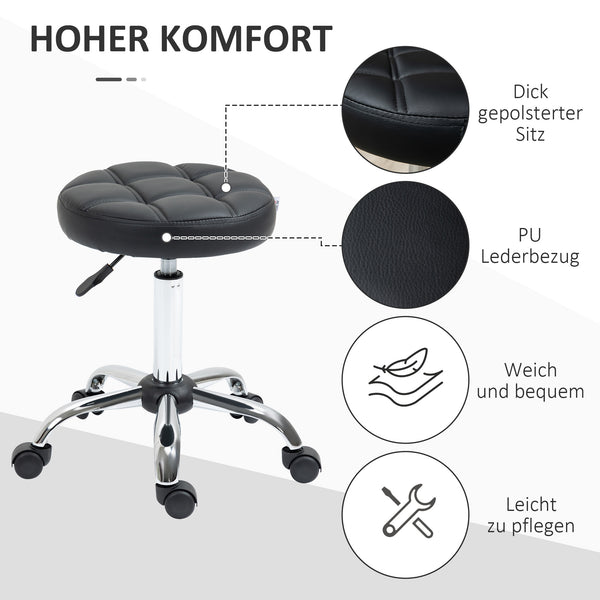 Rollhocker 2er-Set mit Rädern höhenverstellbar