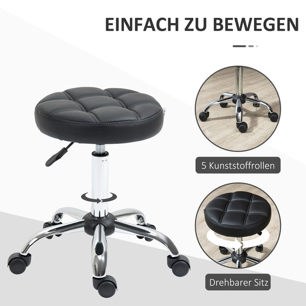 Rollhocker 2er-Set mit Rädern höhenverstellbar