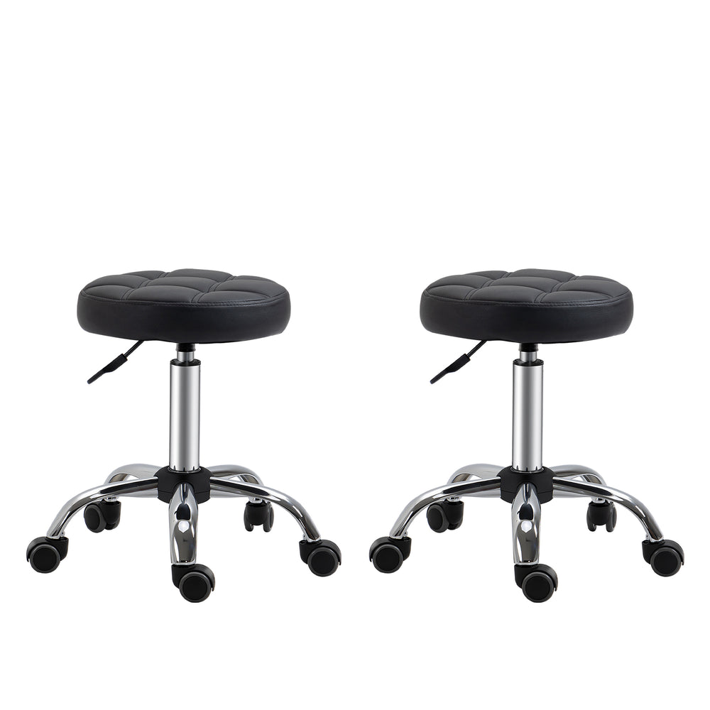 Rollhocker 2er-Set mit Rädern höhenverstellbar