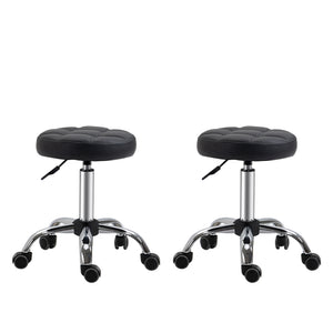Rollhocker 2er-Set mit Rädern höhenverstellbar